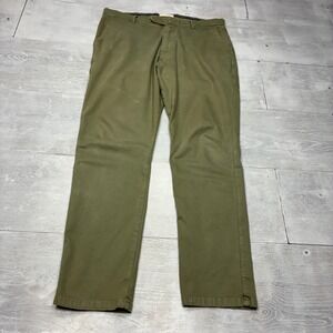 Luca Faloni Summer Chinos Mens 34 UK 50 IT Olive Green Cotton Stretch Italy
